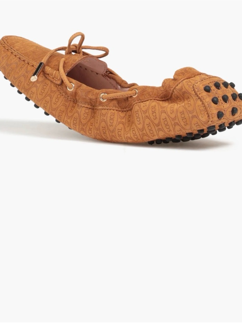 Tod's Caramel Suede Driving Moccasins with Signature Logo 5 35 NWT in box duster